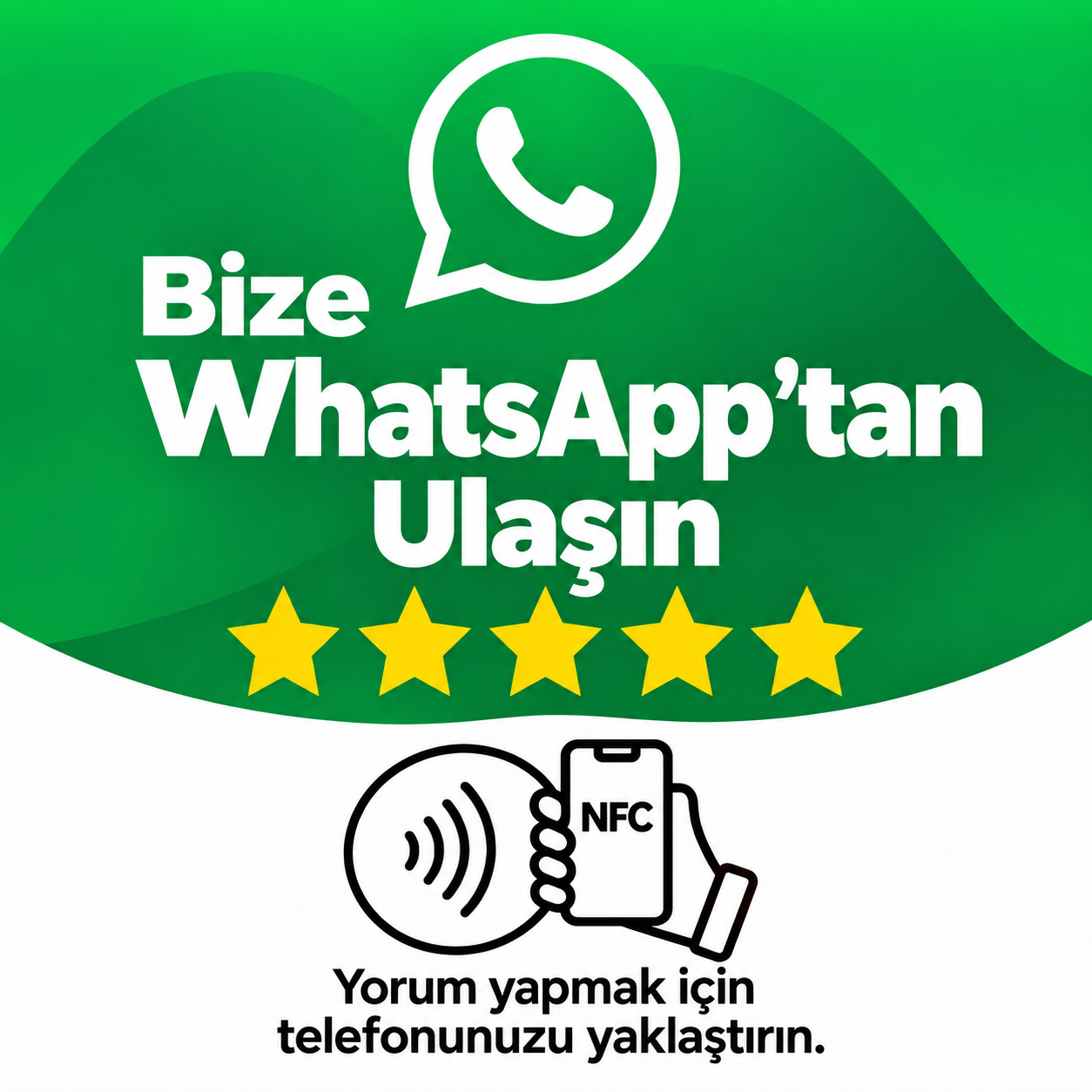 WhatsApp NFC İletişim Pleksi Kartı 10x10 cm