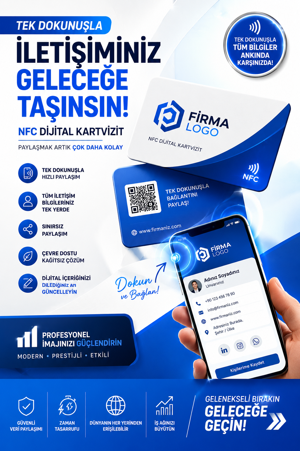 TiaNFC dijital kartvizit ve telefon profil paylaşımı örneği