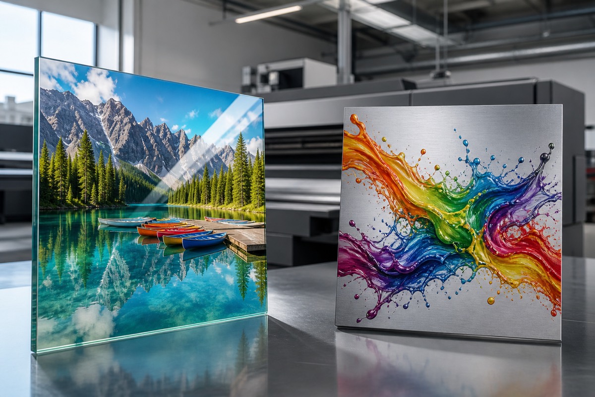 Cam ve metal üzerine Mimaki UV baskı